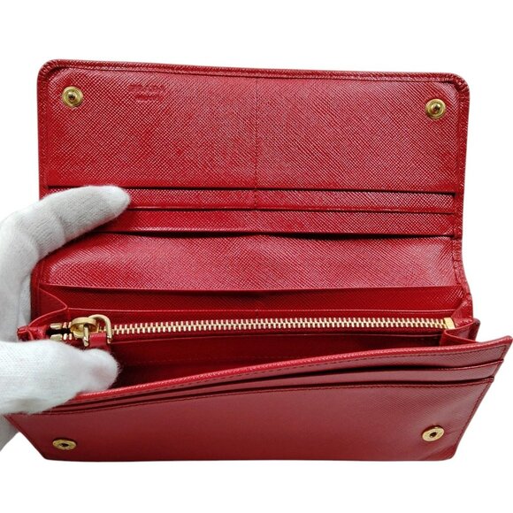 804221BH (L3) Prada Wallet Long Red Leather - Picture 5 of 10